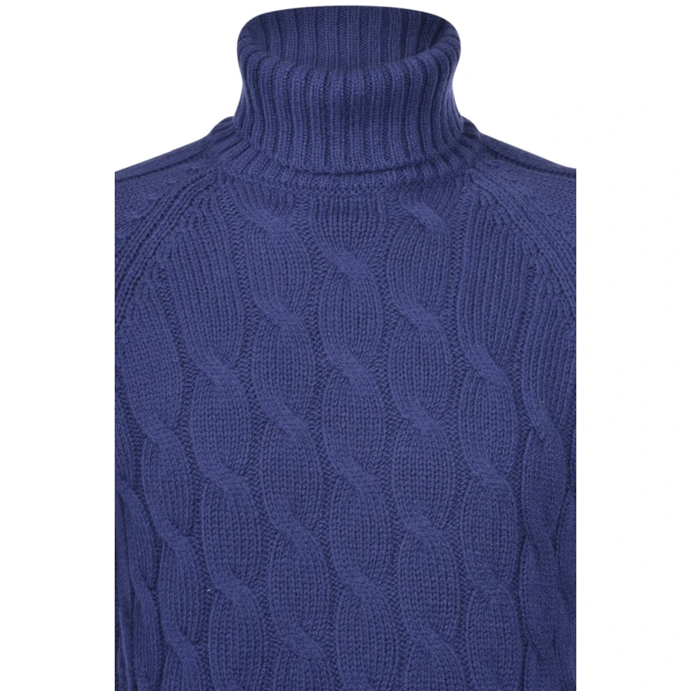 Paolo Fiorillo Capri Air Wool Coltrui met Kabelbreisel Blue Heren