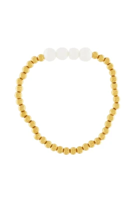 Elegant Pärla & Guld Armband