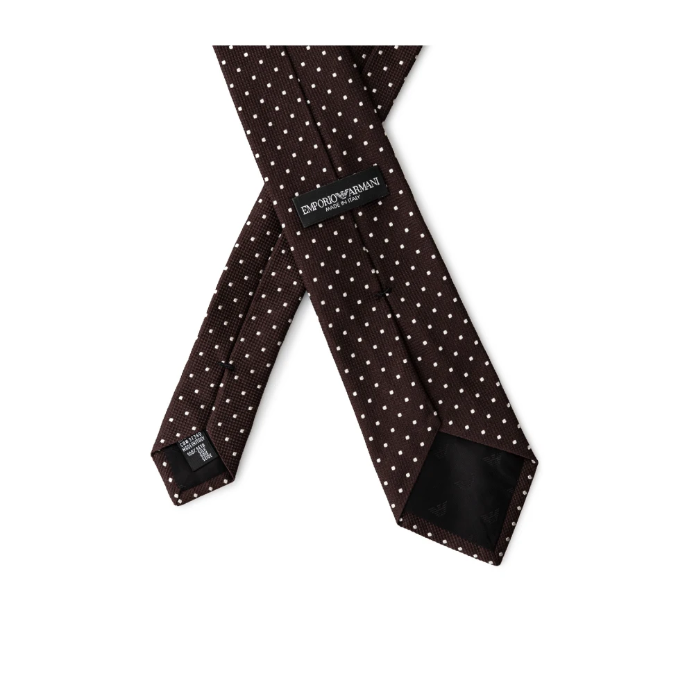 Emporio Armani Bruine Zijden Stropdas Brown Heren