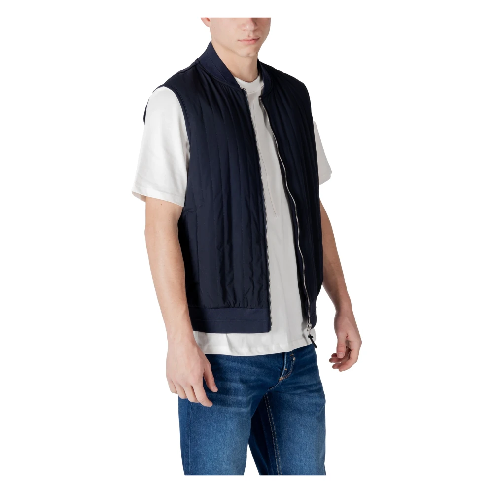 Antony Morato Blauwe Mouwloze Gilet met Rits Blue Heren