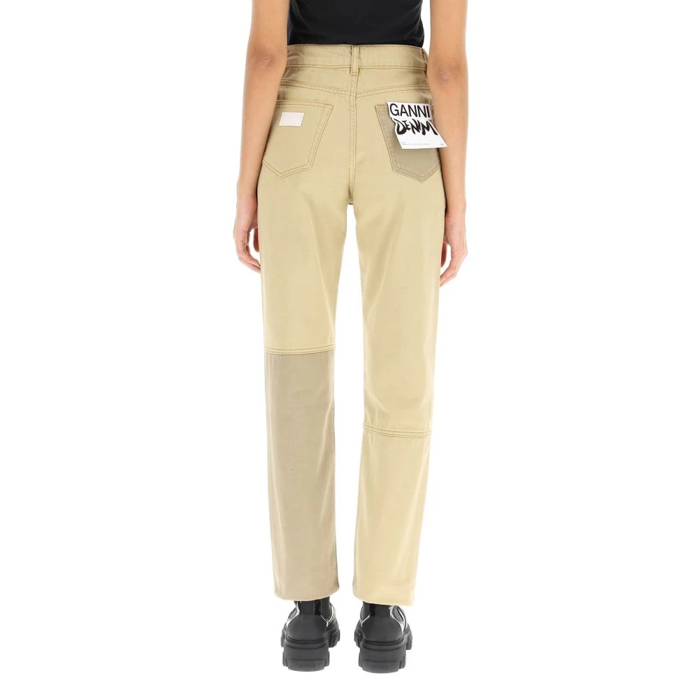 Ganni Slim-fit Denim Jeans Beige Dames