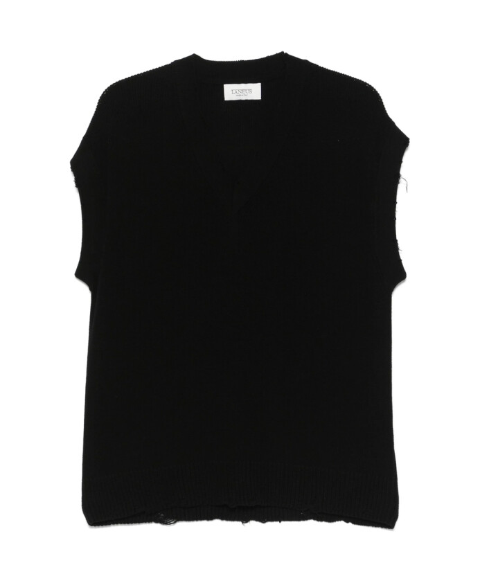 black-v-neck-sleeveless-sweater