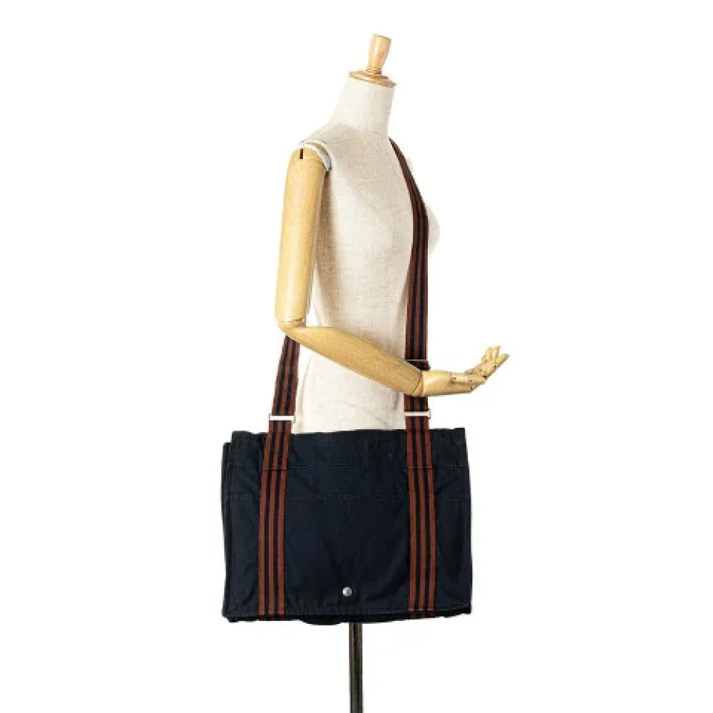 Hermès Vintage Pre-owned Canvas crossbody-bags Blue Dames