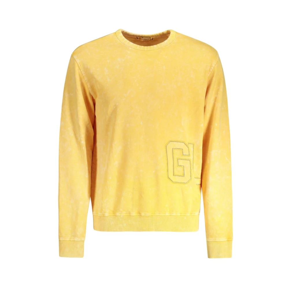 Guess Gele Katoenen Trui Yellow Heren