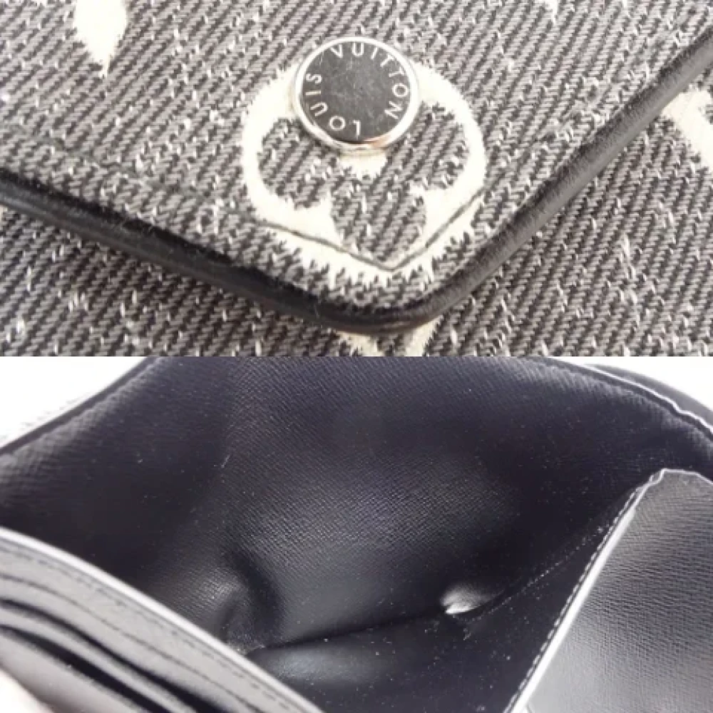 Louis Vuitton Vintage Pre-owned Denim wallets Black Dames