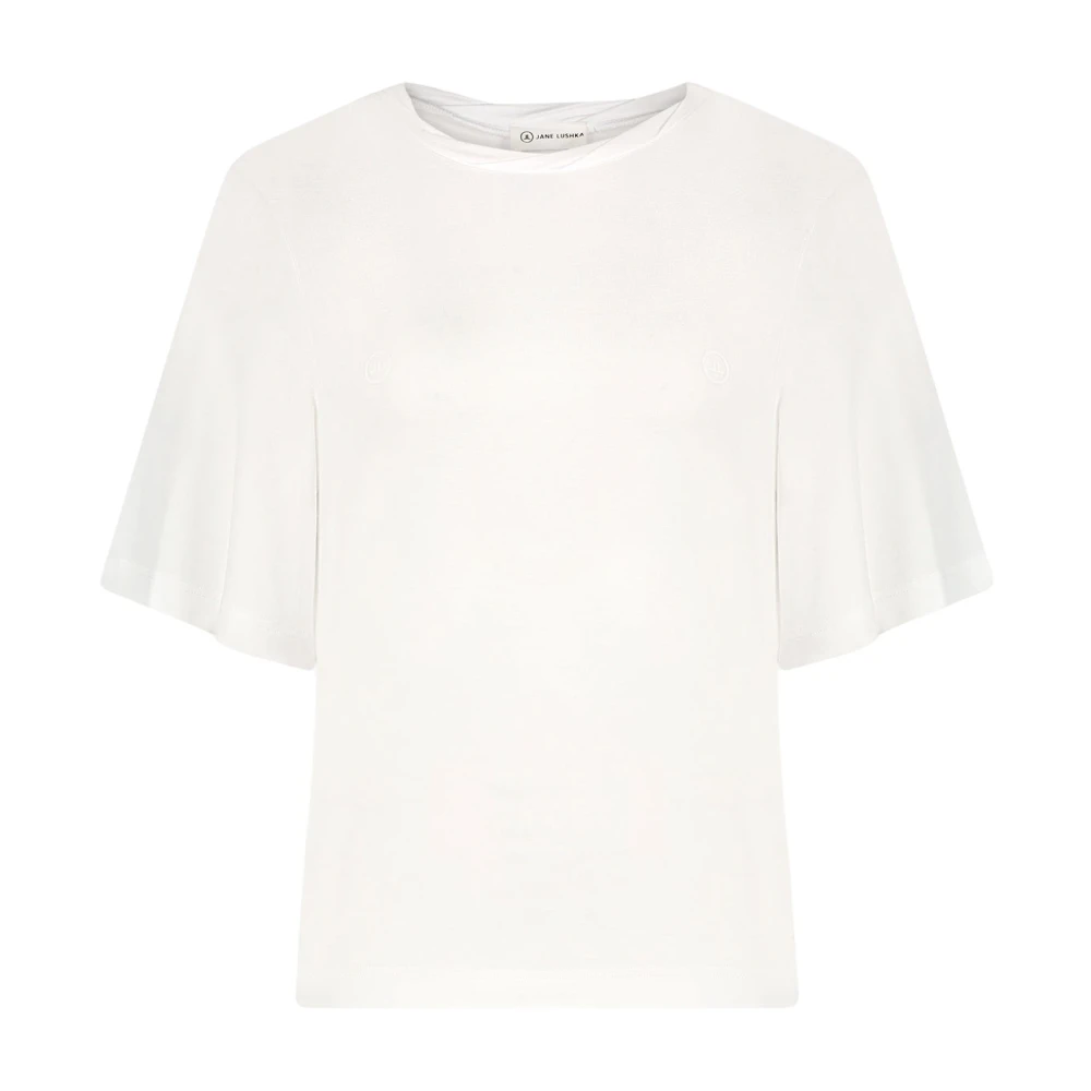 Jane Lushka Logo T-Shirt | Wit White Dames