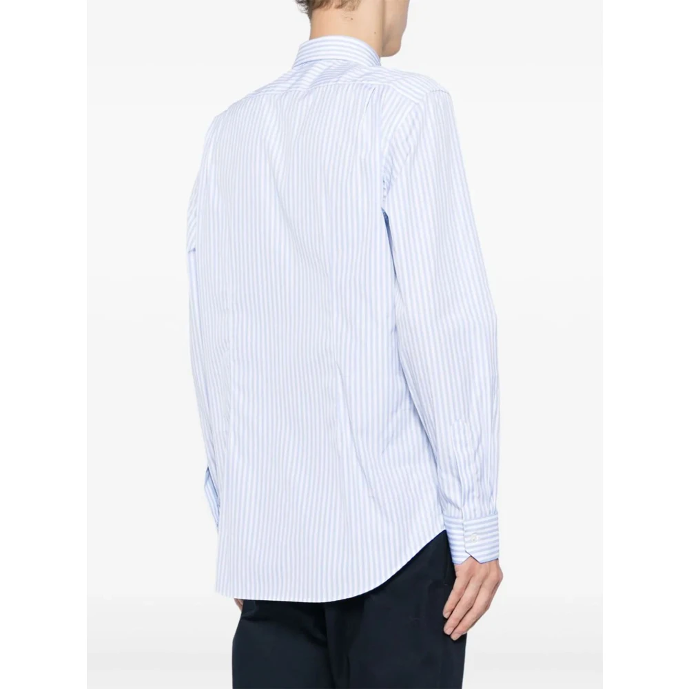 Paul Smith Blauw Gestreept Op Maat Gemaakt Katoenen Overhemd Blue Heren