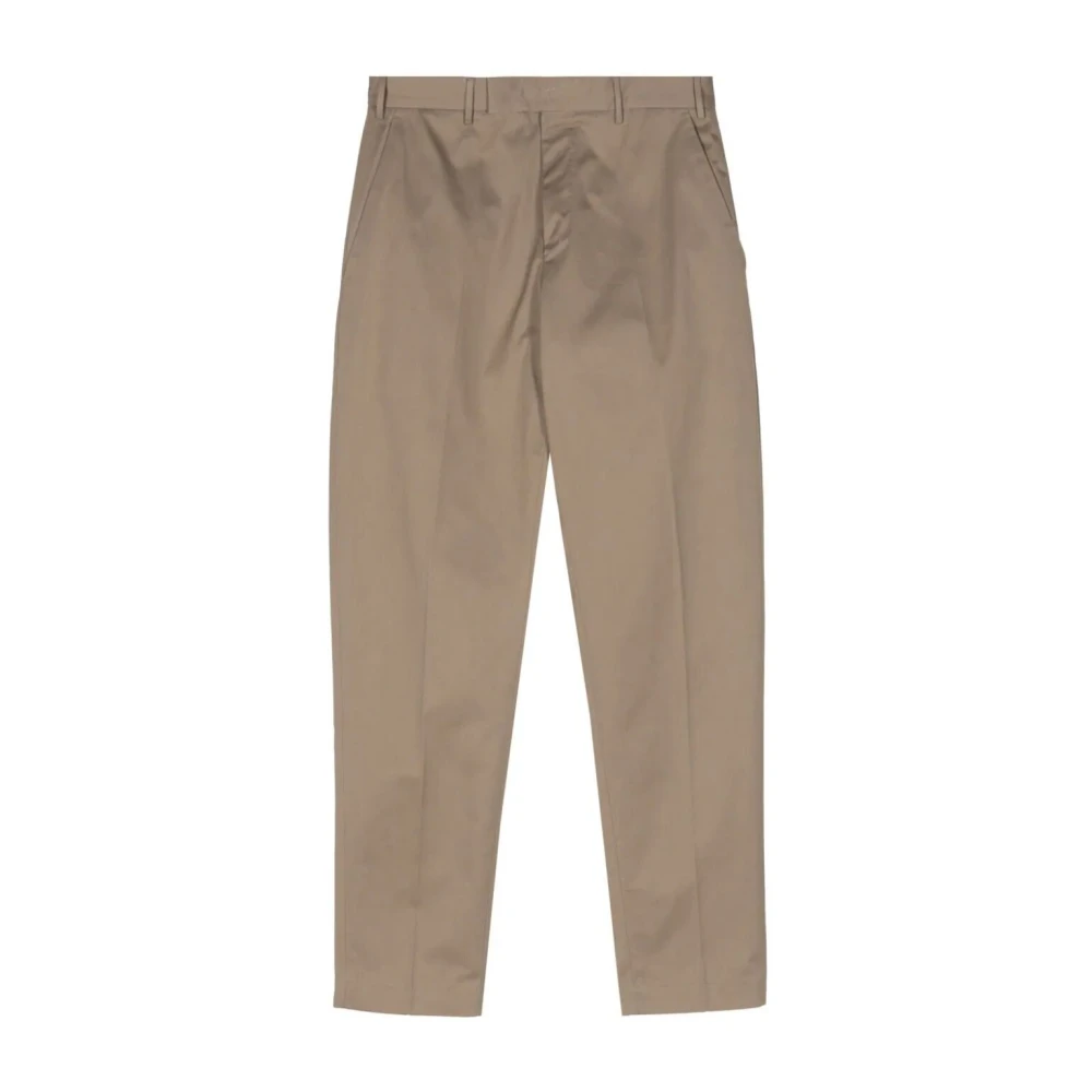 Pt01 Superlichte Satijnen Rebel Flat Front Broek Beige Heren