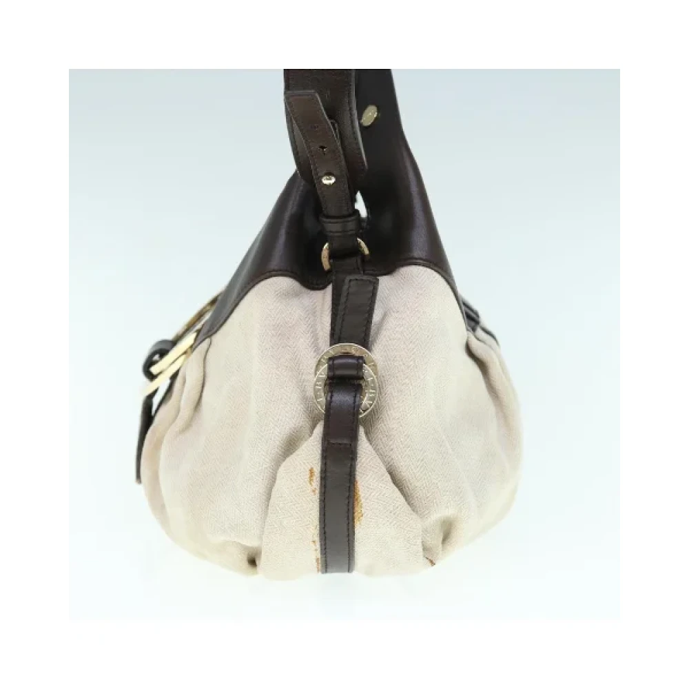 Bvlgari Vintage Pre-owned Canvas shoulder-bags Beige Dames