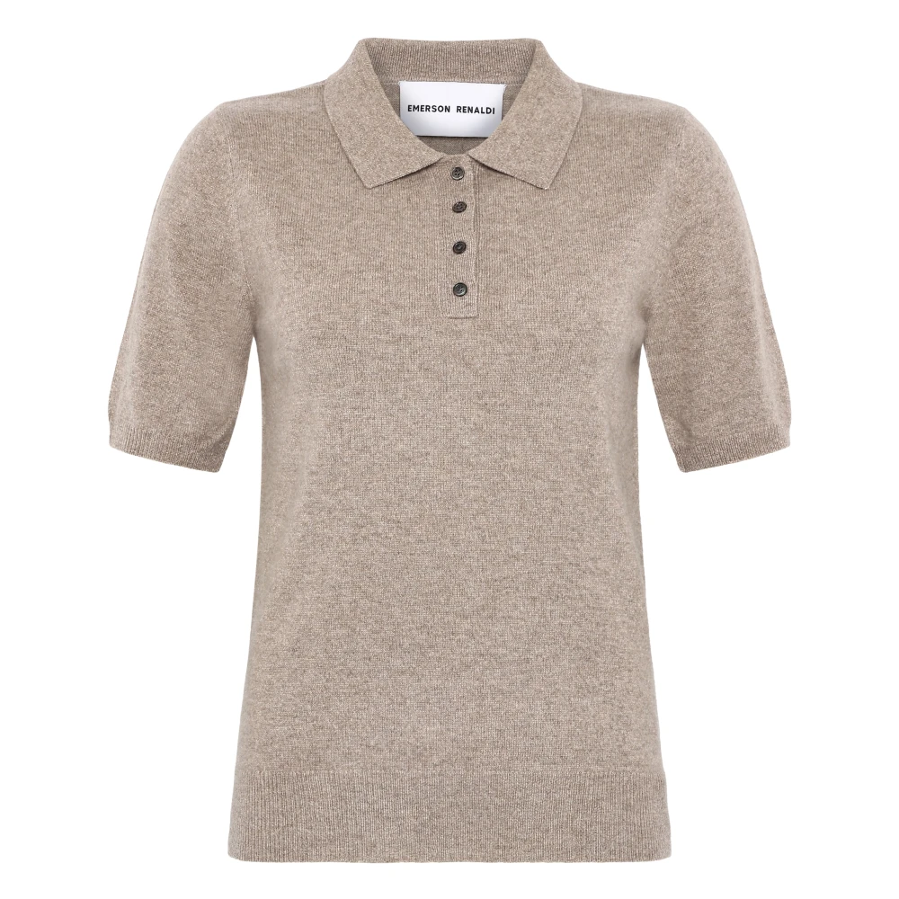 Emerson Renaldi Kasjmier Poloshirt Donker Taupe Beige Dames