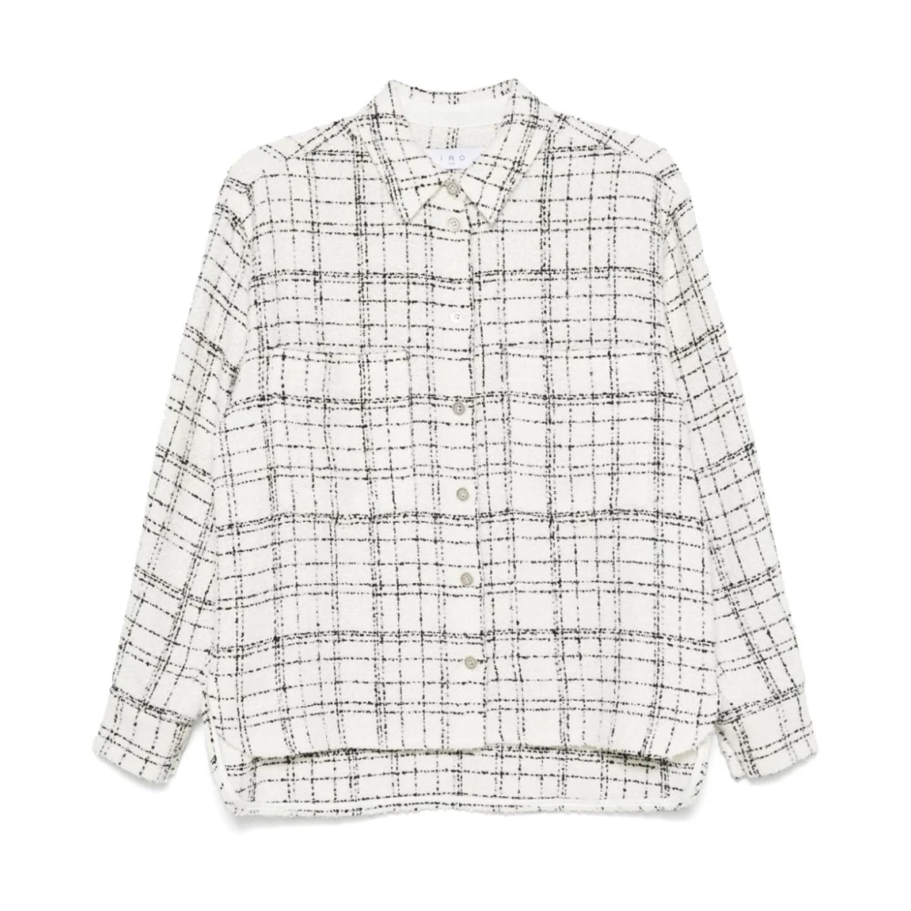 IRO Beige Tweed Geruite Overhemd Beige Dames