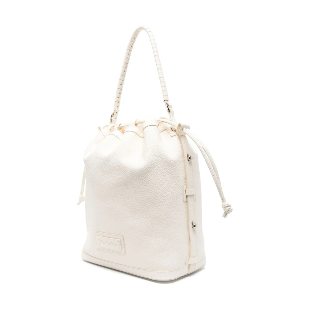 Casadei Witte Trekkoord Bovenhandvat Tas White Dames