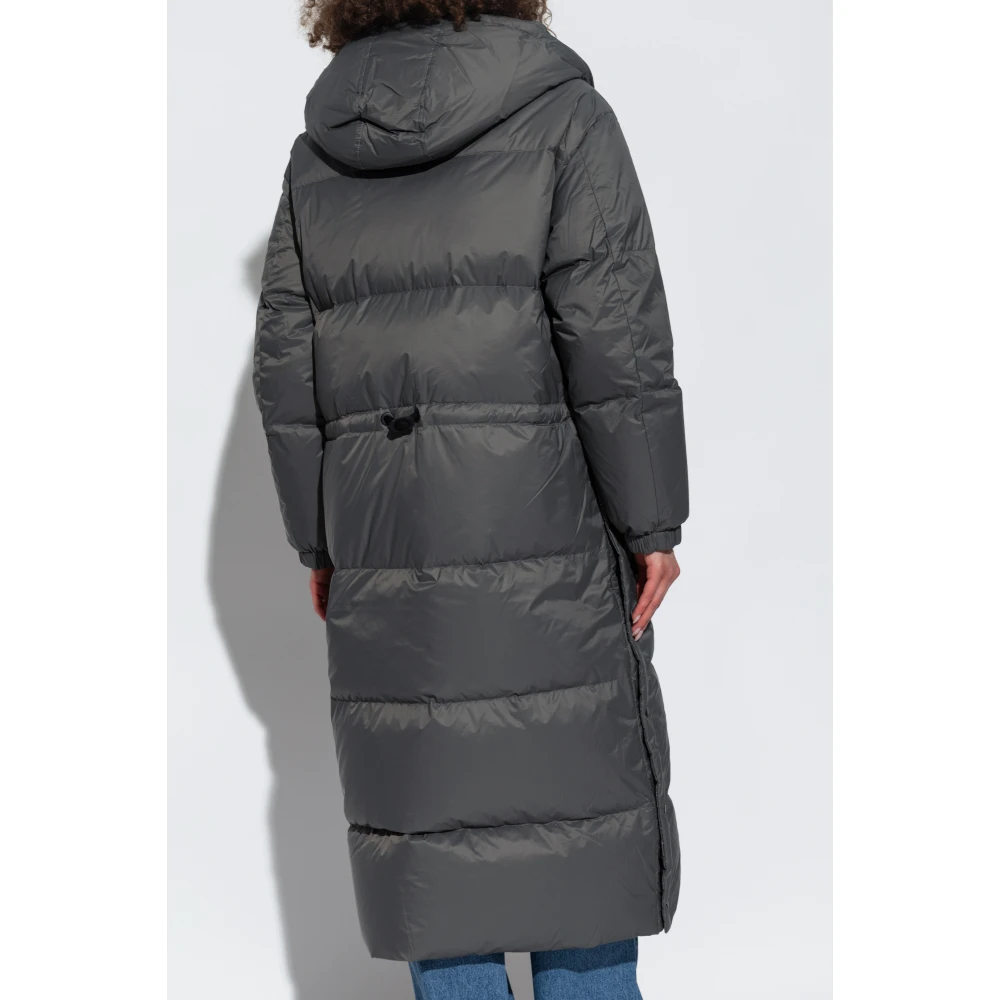 Yves Salomon Lange omkeerbare jas met afneembare capuchon Gray Dames