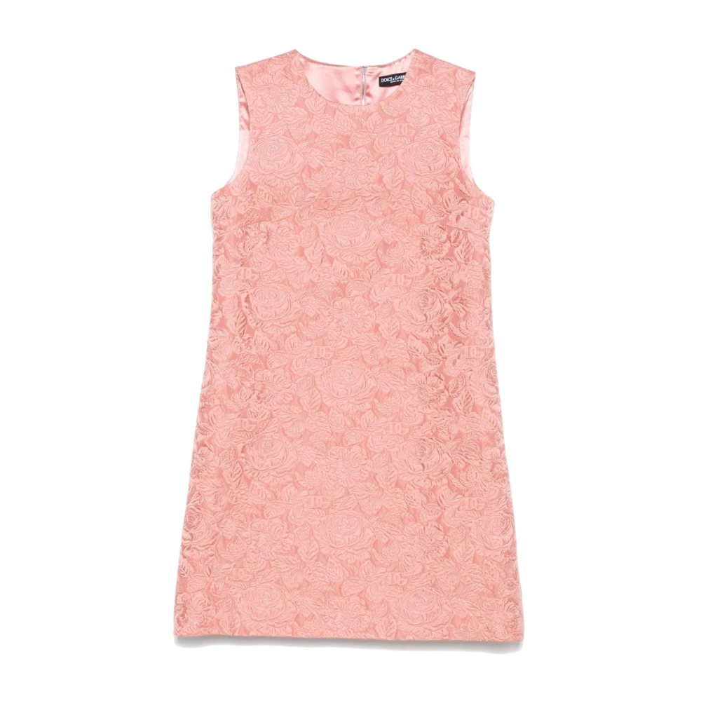 Dolce & Gabbana Women's Pink A-Line Dress Crew Neck Sleeveless