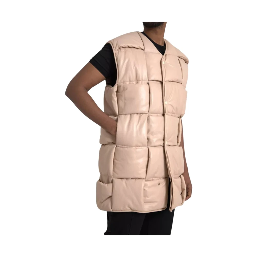 Bottega Veneta Men's Beige Waistcoats, L, Quilted Vest Jacket