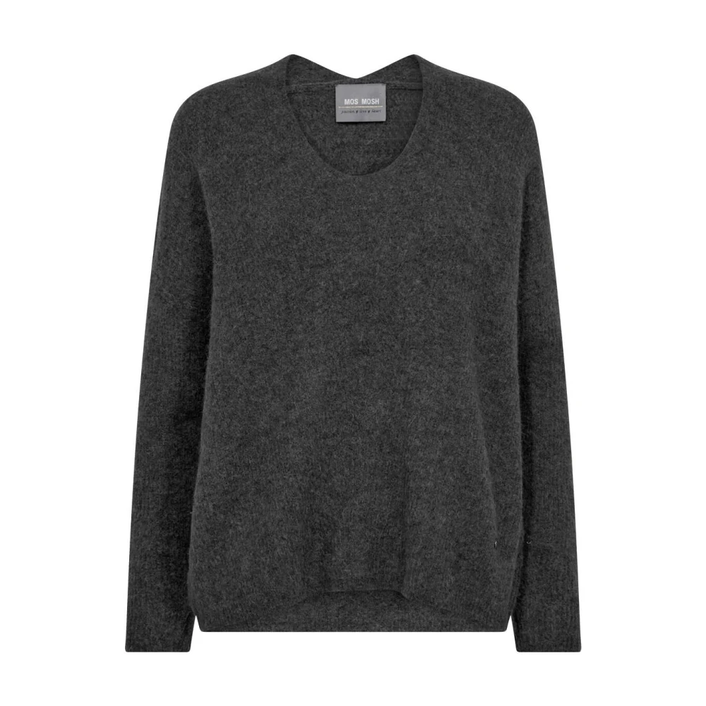 MOS MOSH V-hals Gebreide Trui MMThora Stijl Gray Dames