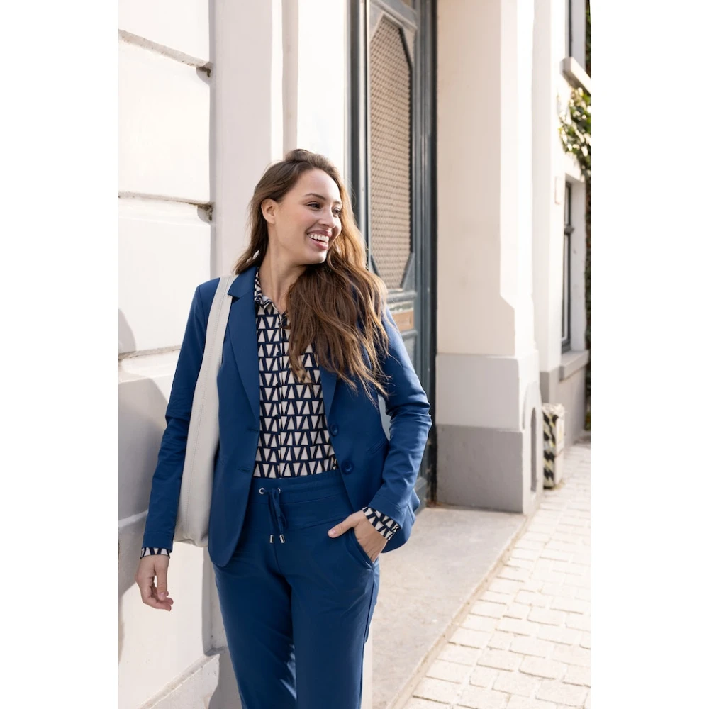 &Co Woman Co Woman broek Travel Penny Travel Pa100-2 41060 Blue Dames