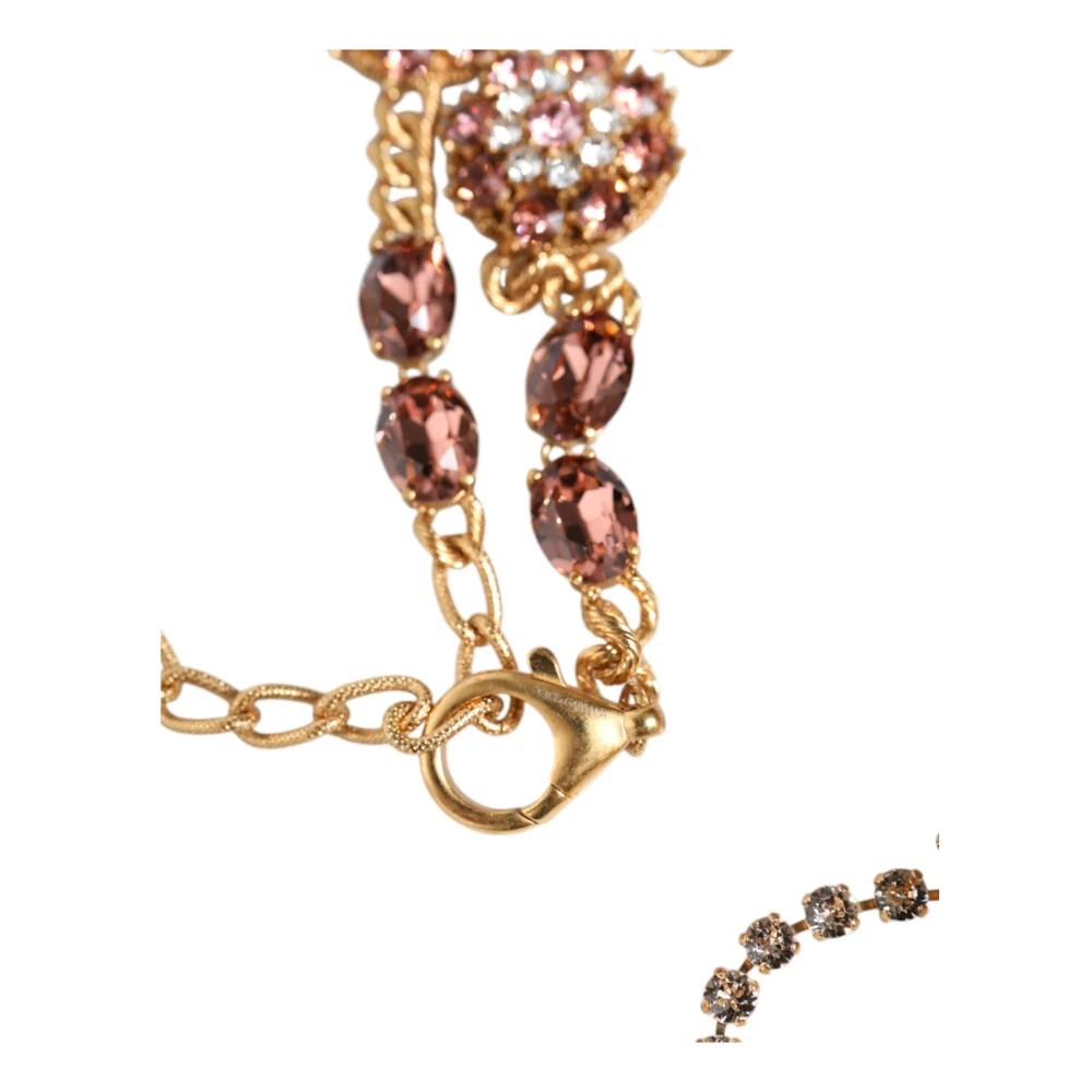 Dolce & Gabbana Kristalversierde Gouden Riem Yellow Dames