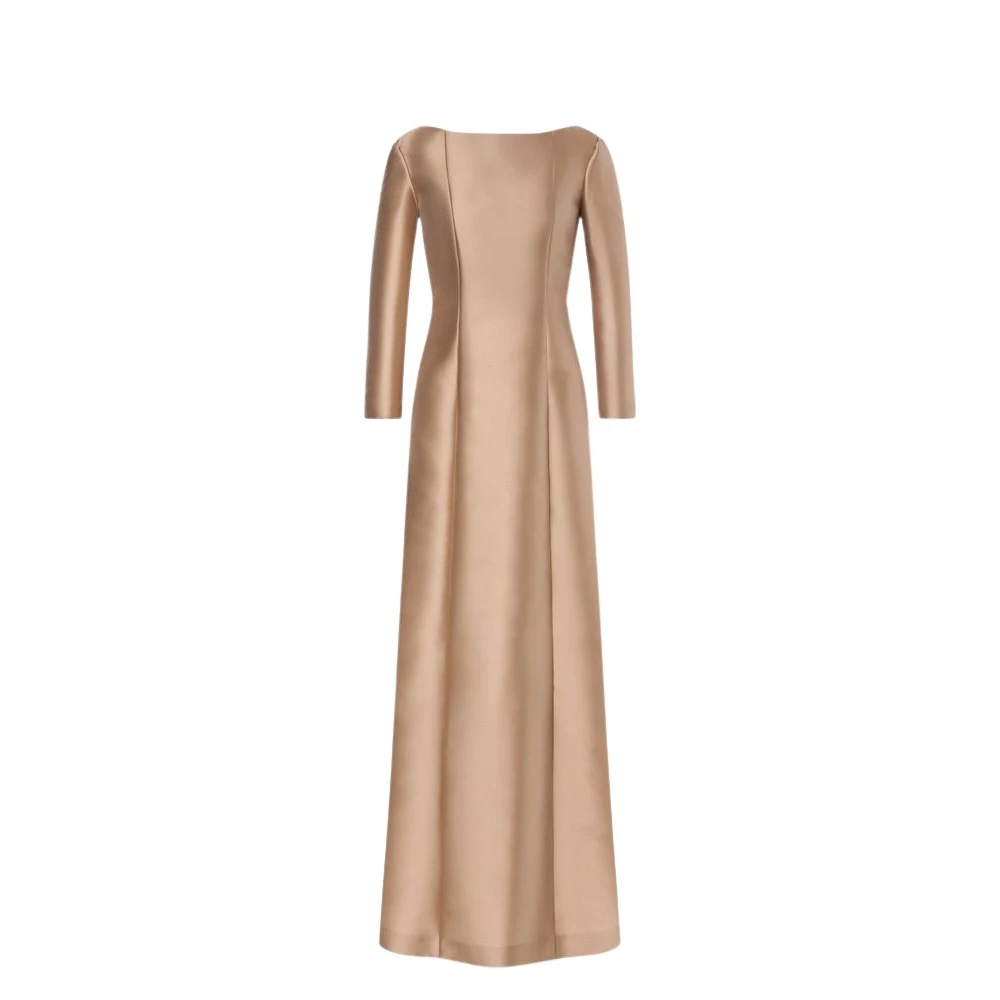 Alberta Ferretti Yellow Long Dress In Mikado - Female - Gowns - S - Dresses