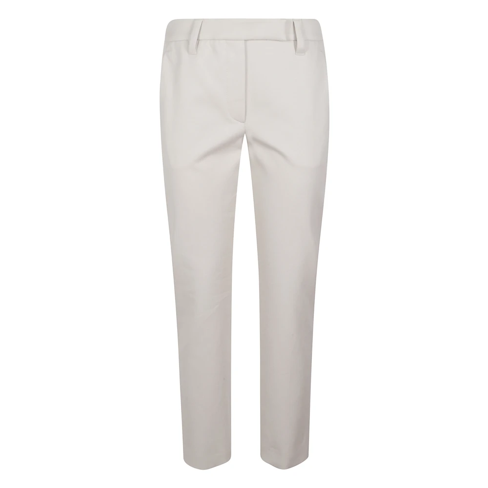 Brunello Cucinelli Women's White Side-Pocket Tapered Trousers - Cropped Trousers - Xs - Trousers