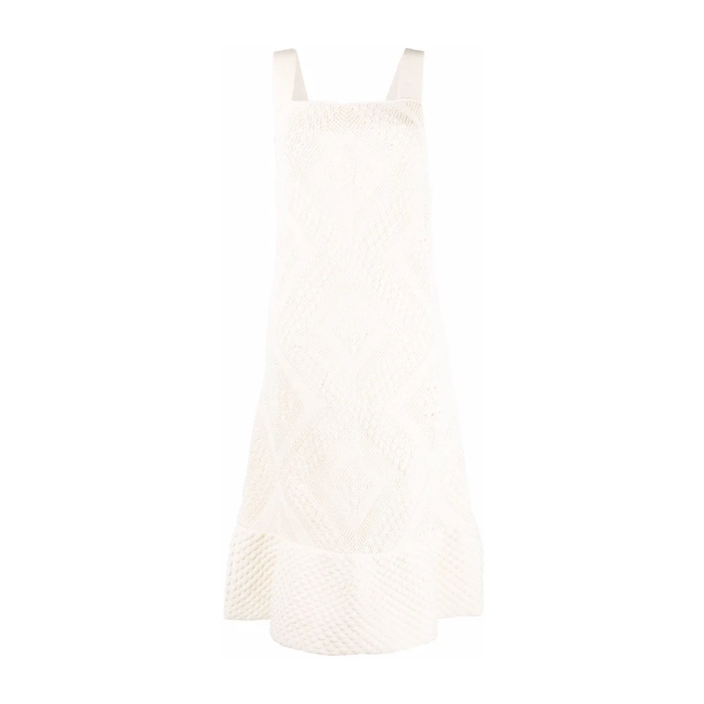 Jil Sander Elegante Beige Midi Jurk Beige Dames