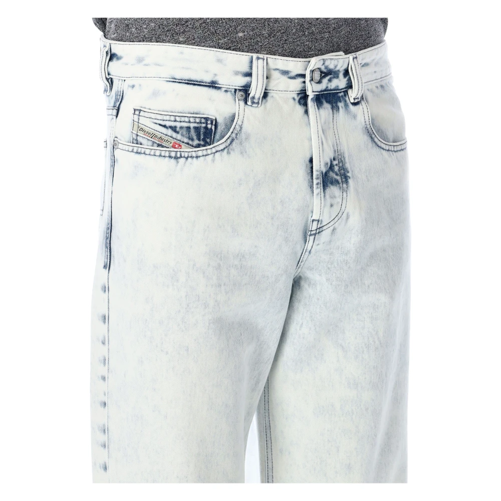 Diesel Gebleekte Denim Wijde Pijp Jeans Blue Heren