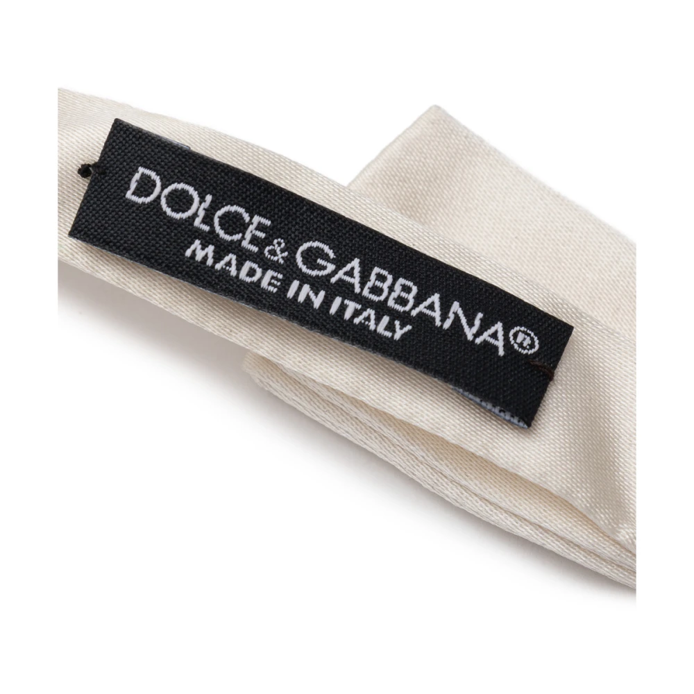 Dolce & Gabbana Ivoor Zijden Papillon Strik White Heren