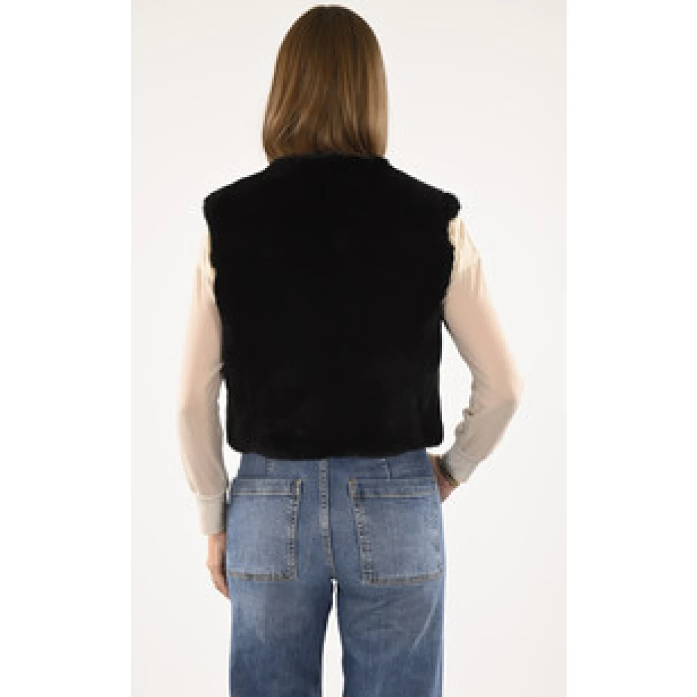 La Canadienne Zwarte konijnenbontvest Black Dames