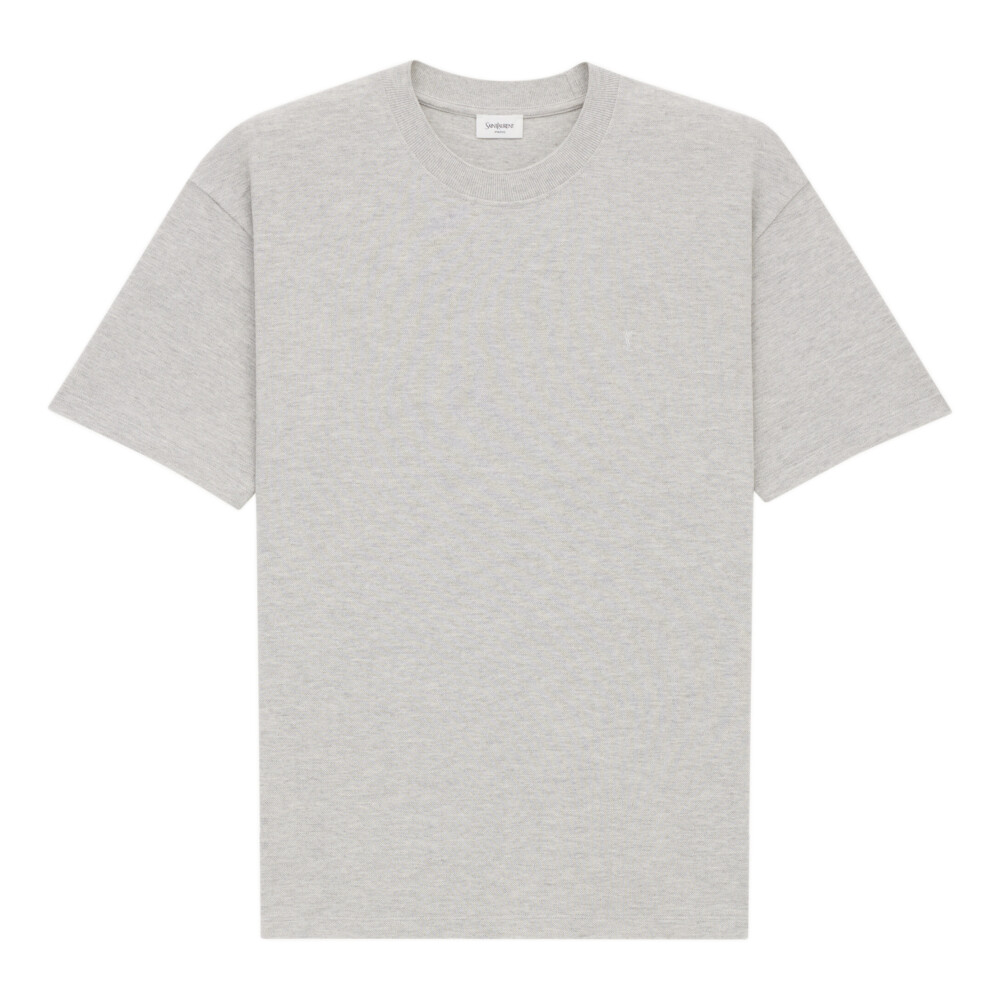 Tシャツ・カットソー SAINT LAURENT Men T-shirt Black 818535YBHD2 1025 Saint Laurent Black washed cotton T-shirt | TheDoubleF