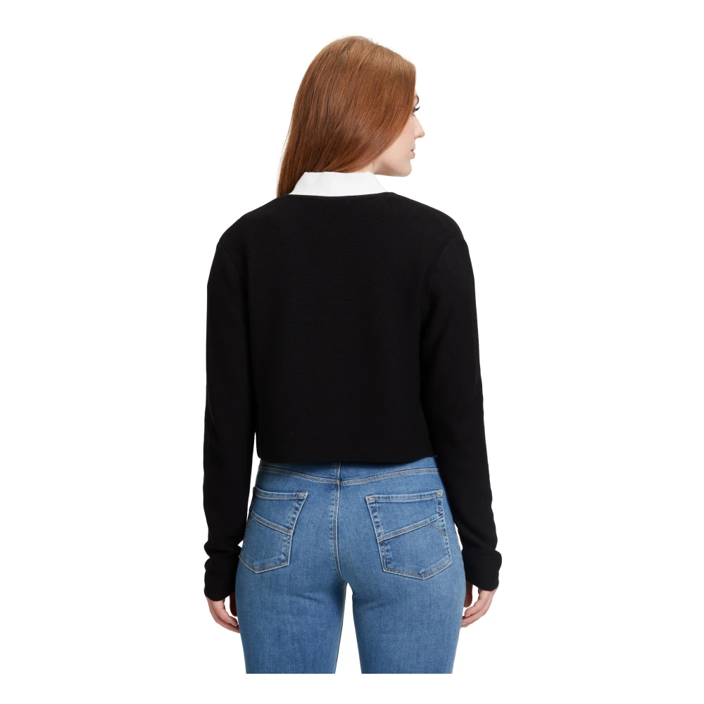 Betty & Co Open Gebreid Vest Black Dames