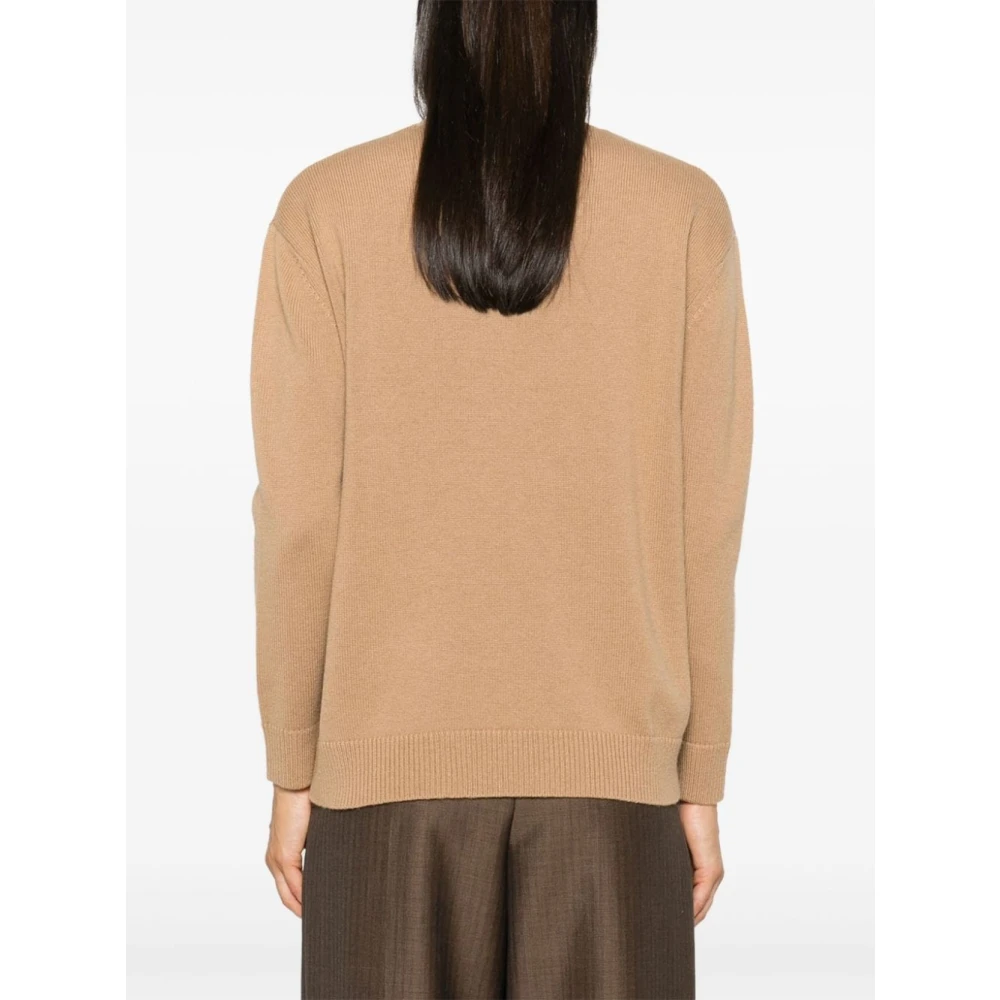 Max Mara Kameelbruine wol-kasjmier trui met pailletten Brown Dames