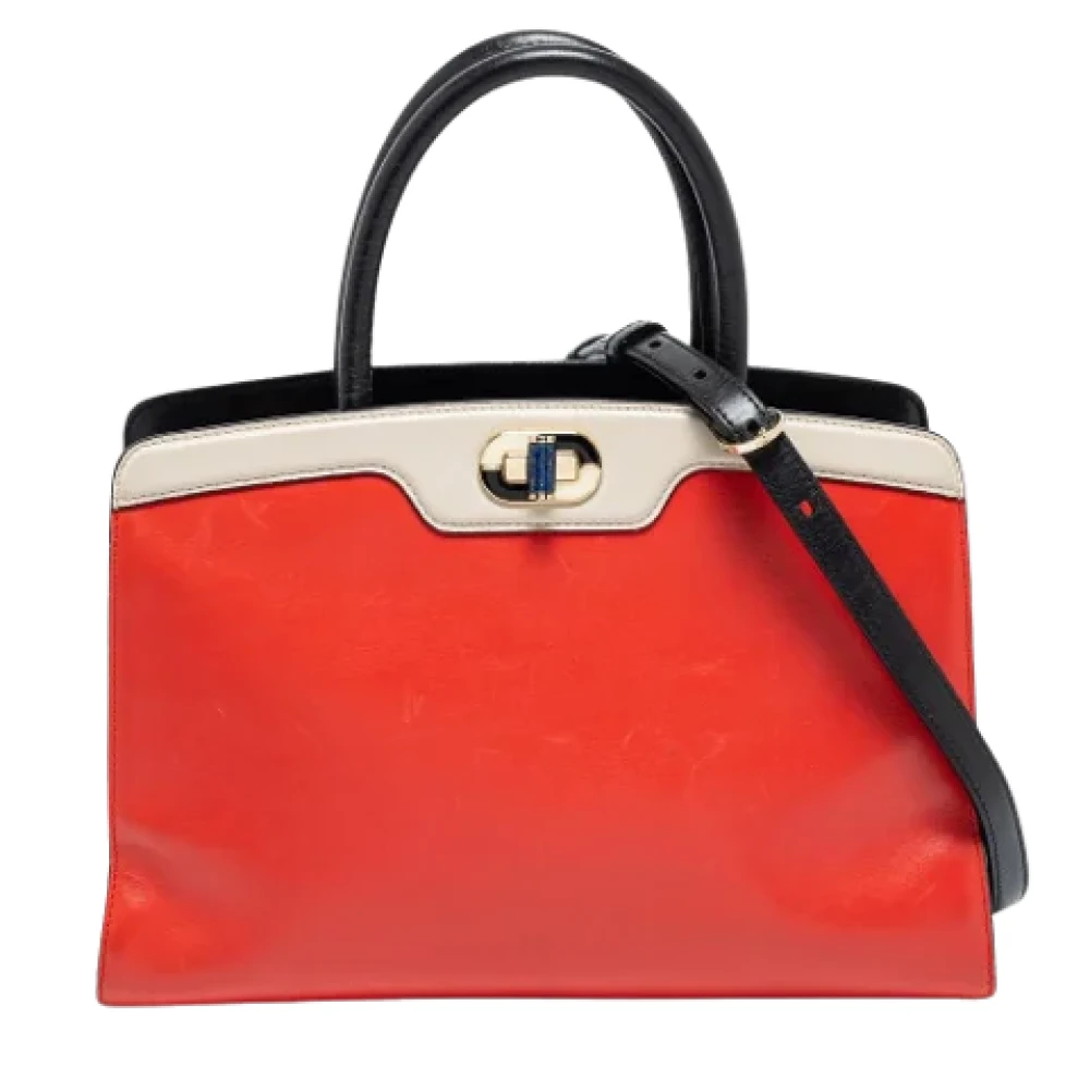 Bvlgari Vintage Pre-owned Leather totes Red Dames