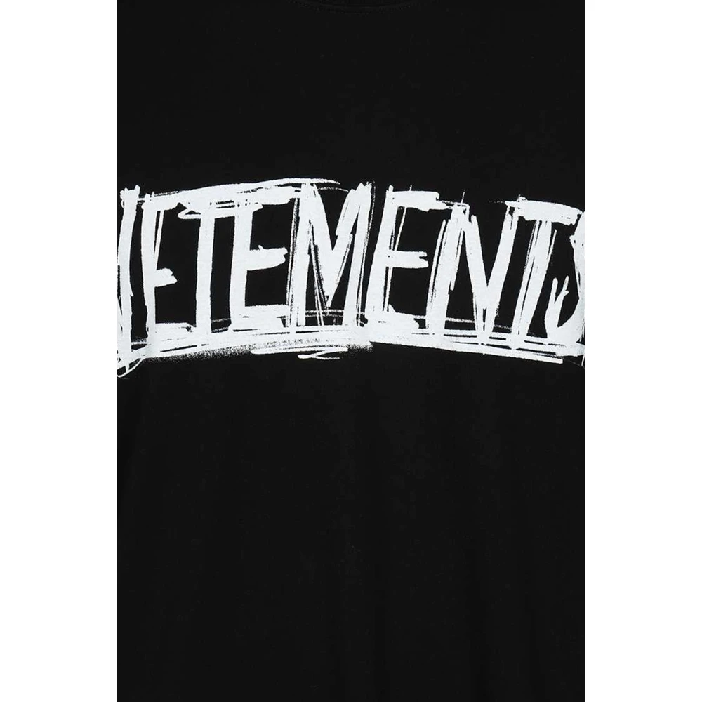 Vetements Ua52Tr580W T-Shirt Zwart Wit Black Heren