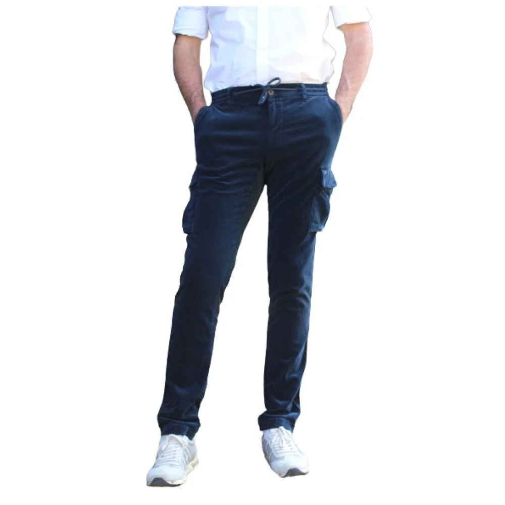 Mason's Cargo Velours Broek Blue Heren