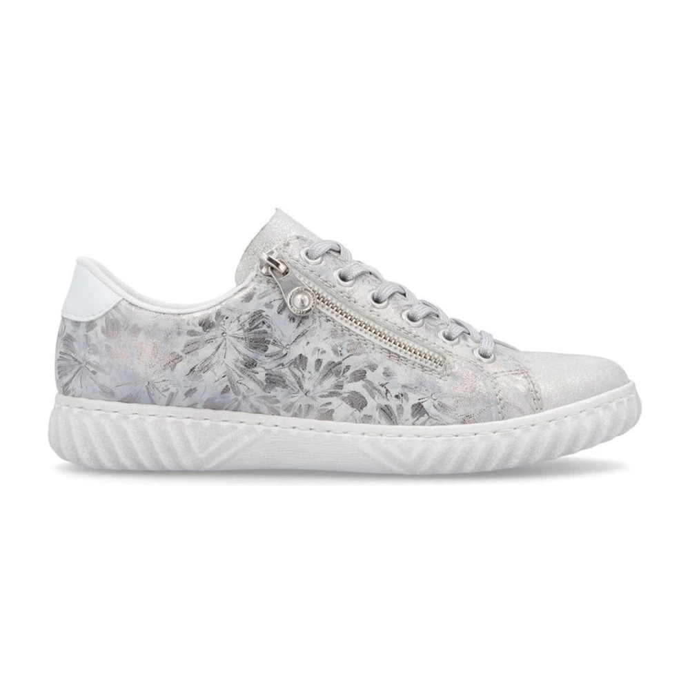 Rieker Women's Gray Sneakers, 5 Uk, Side Zip Sneaker