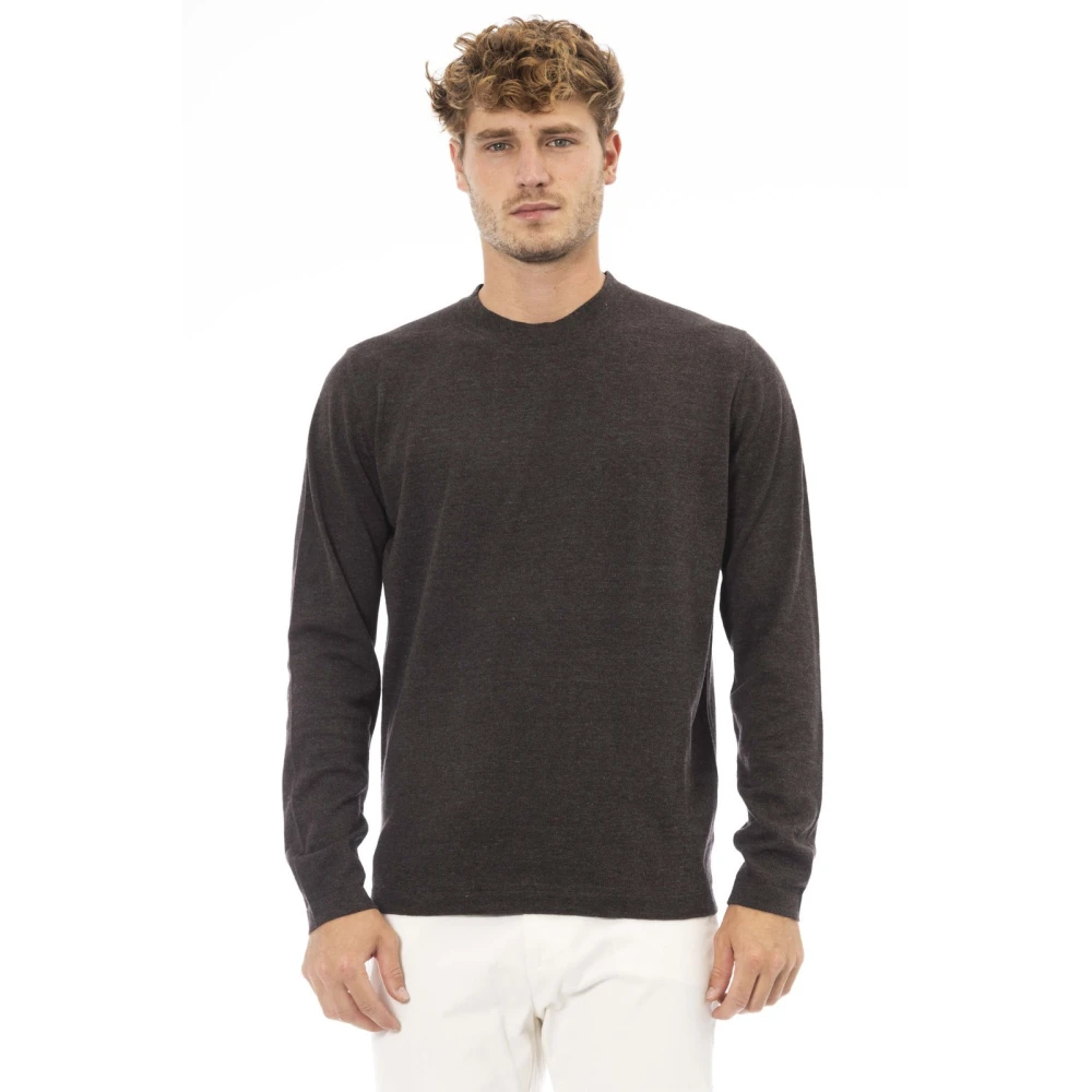 Alpha Studio Ronde Hals Lange Mouw Regular Fit Brown Heren
