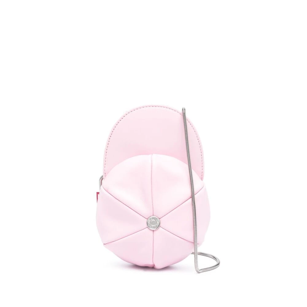Moschino Lichtroze Leren Logo Schoudertas Pink Dames