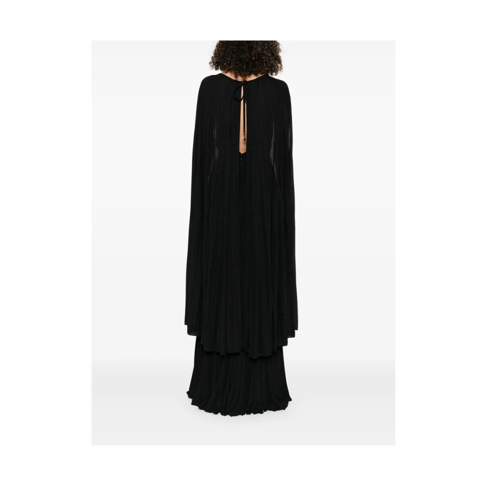 Elisabetta Franchi Zwarte Halterjurk met V-Hals Black Dames
