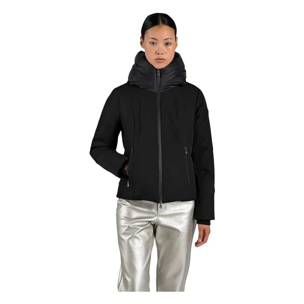 Canadian Classics Zwarte Polyesterjas met Capuchon Black Dames
