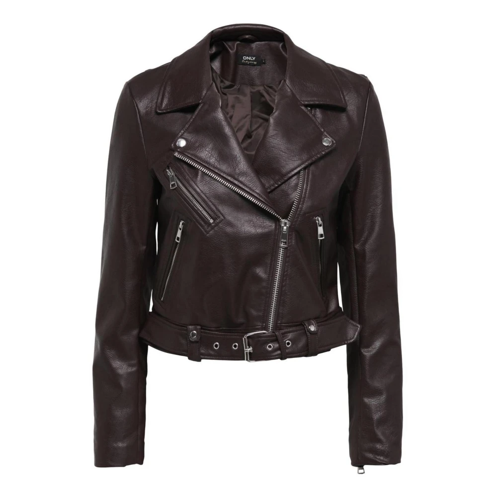 Only Bruine Blazer met Lange Mouwen en Rits Brown Dames