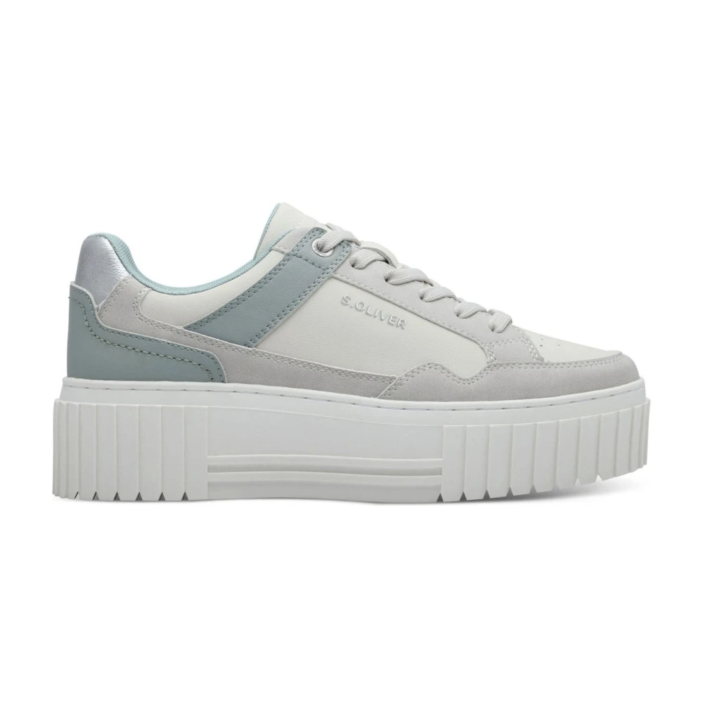 S.oliver Women's White Casual Lace-Up Sneaker