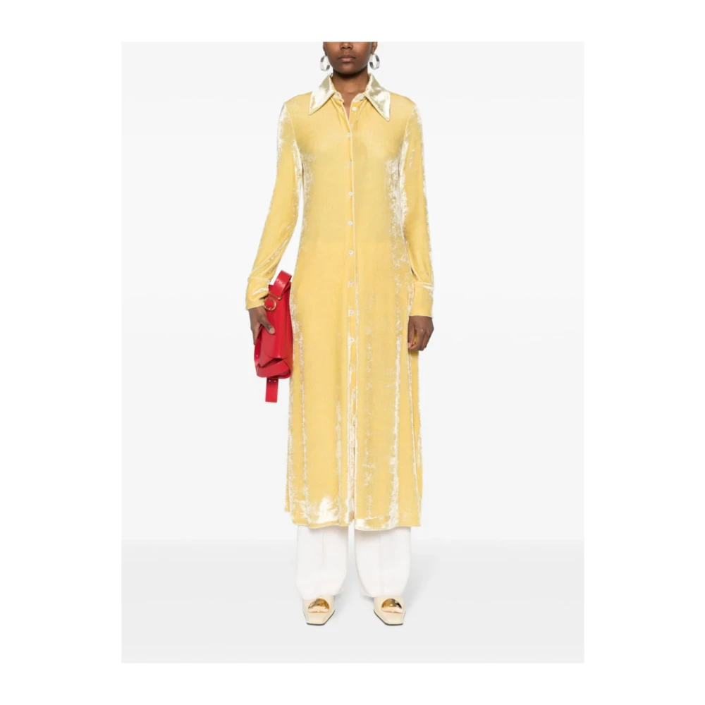 Jil Sander Koninklijk Gele Fluweel Jurk Yellow Dames