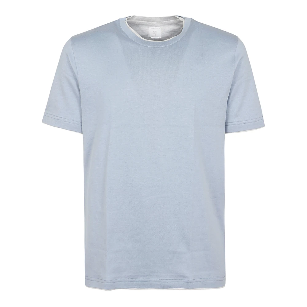 Eleventy Klassieke Crew-neck T-shirts Blue Heren