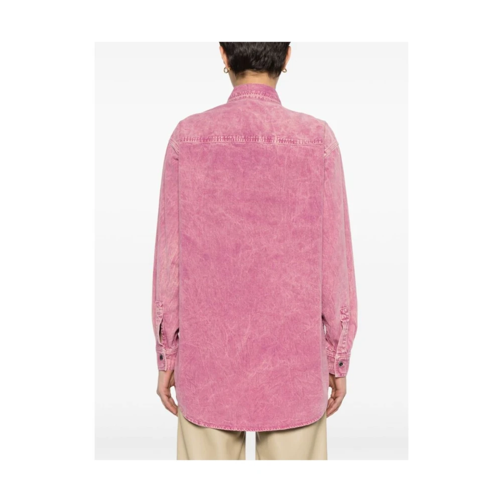 Isabel Marant Étoile Roze Katoenen Overhemd met Vervaagd Effect Pink Dames