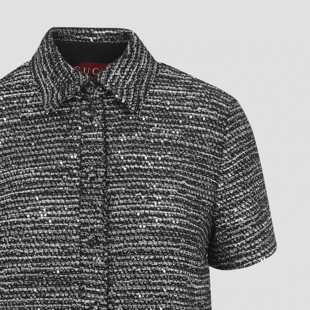 Gucci Gestreept Tweed Lamé Mini-jurk Black Dames