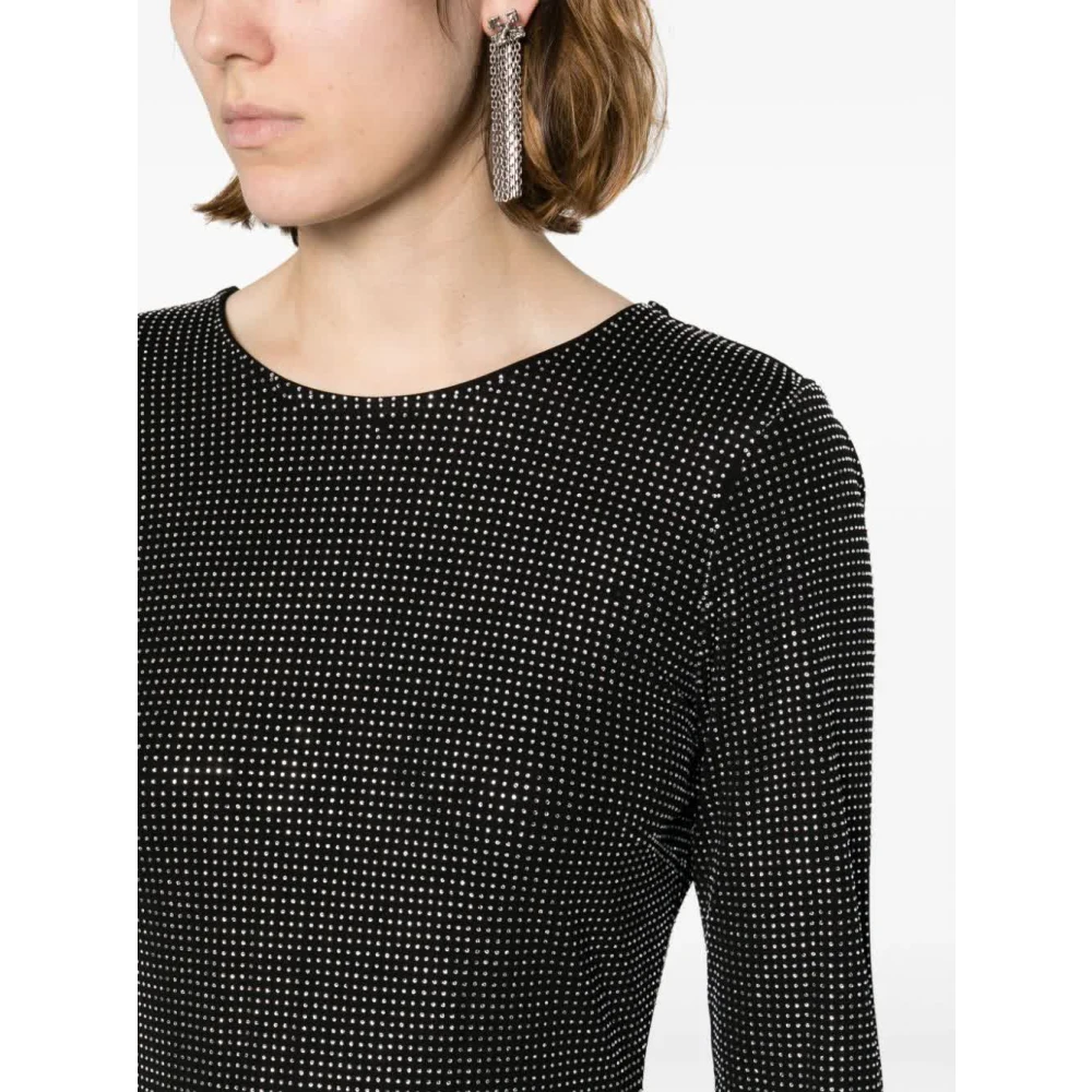 Michael Kors Zwart Zilveren Rhinestone Mini Jurk Black Dames