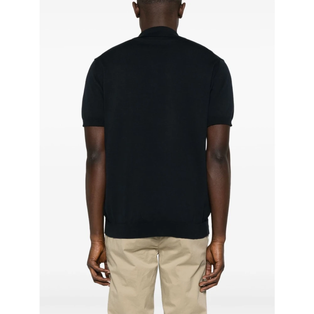 Daniele Fiesoli Blauw Geribbelde Manchetten Poloshirt Blue Heren