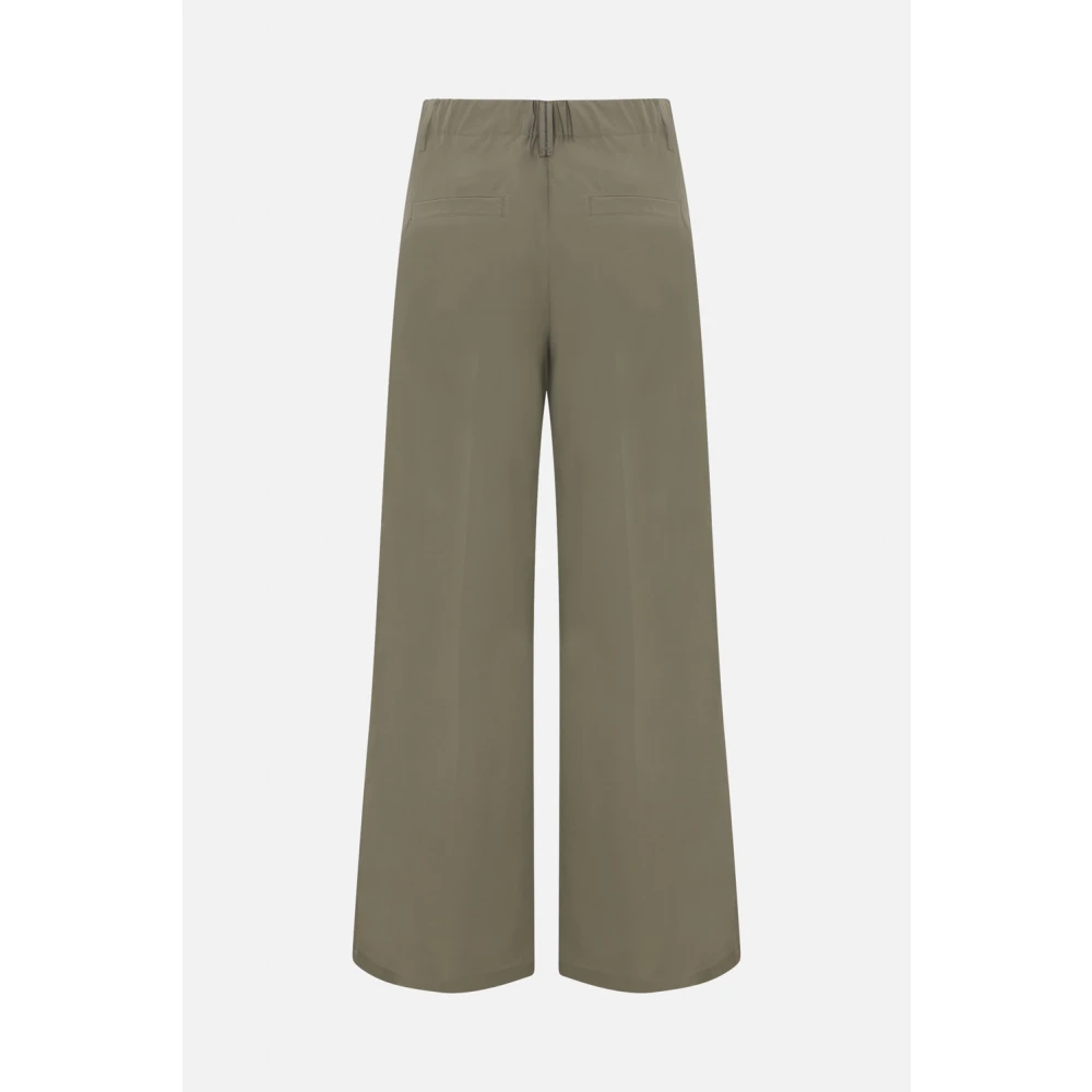 BRUNELLO CUCINELLI Wijde Pijp Groene Katoenen Broek Green Dames