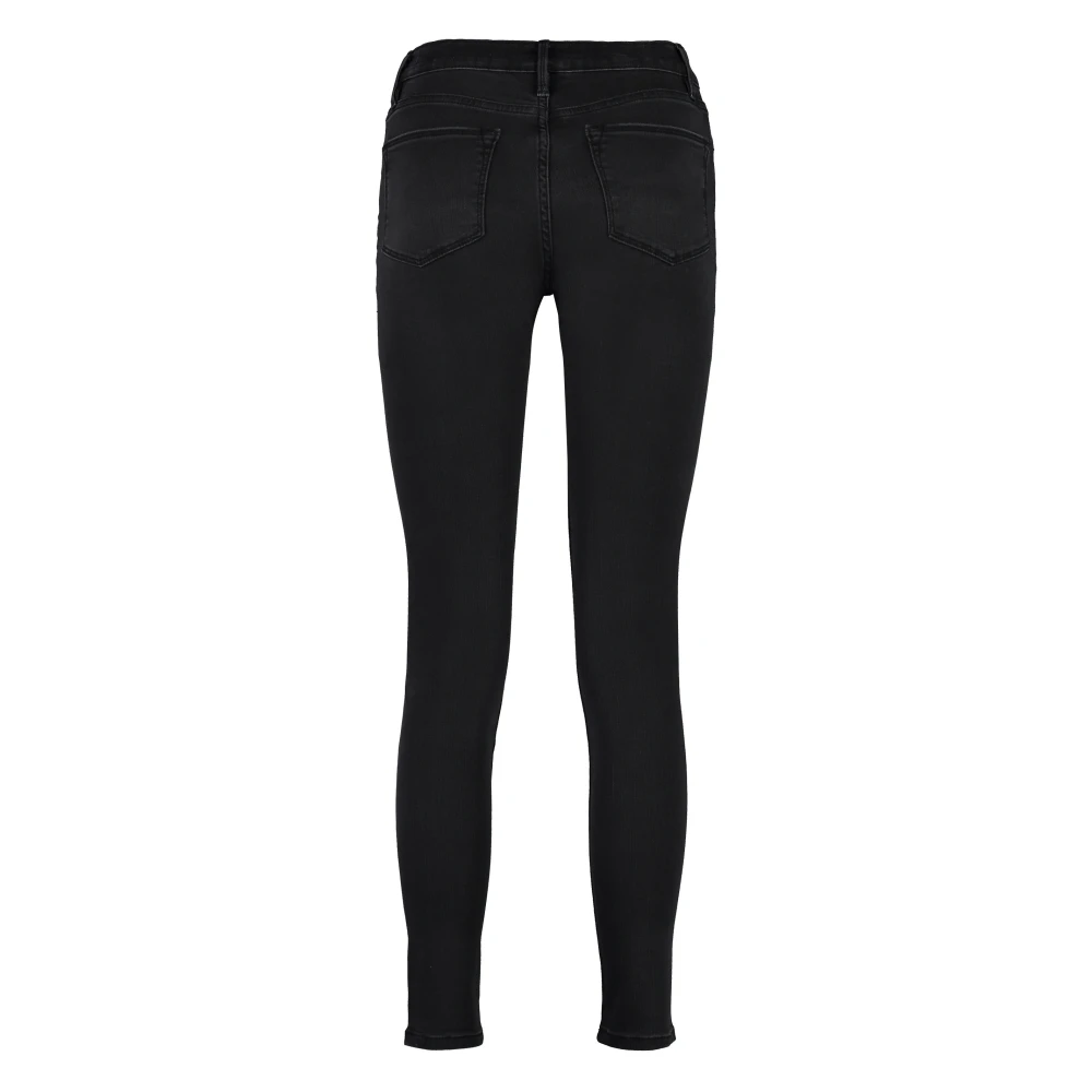 Frame Hoge taille skinny jeans met metalen knopen Black Dames