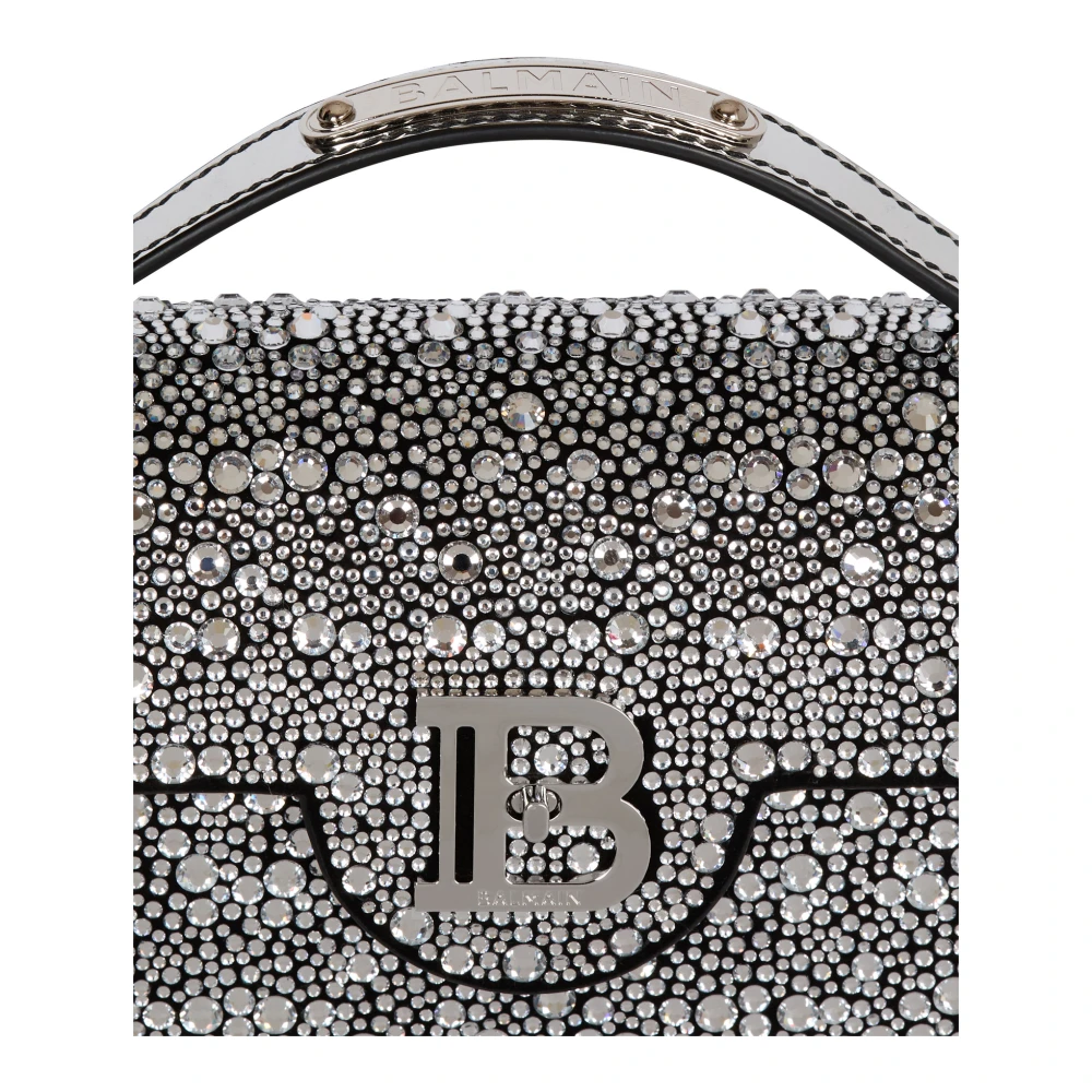 Balmain B-Buzz Dynasty tas in suède en strass Gray Dames